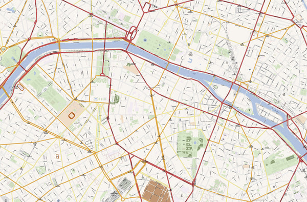 Editable City Map of Paris - France