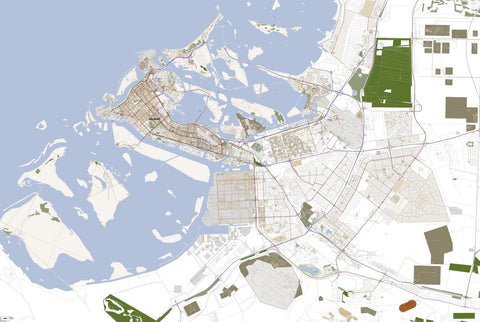 Abu Dhabi Editable Vector City Map