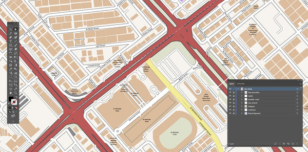 Abu Dhabi Editable Vector City Map