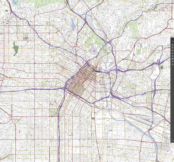 Editable City Map of Los Angeles