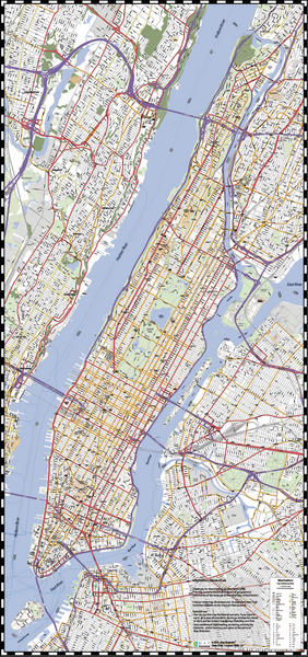 Detailed Vector Map of Manhattan New York City