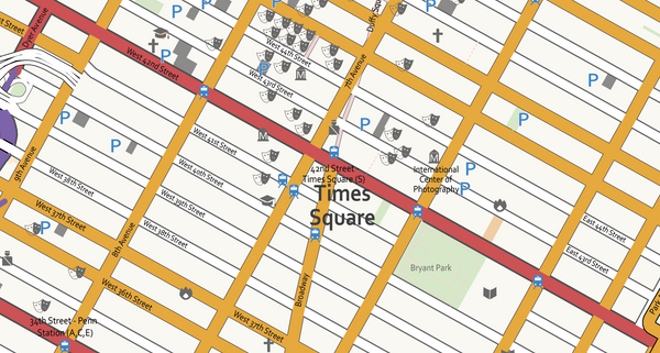 Detailed Vector Map of Manhattan New York City
