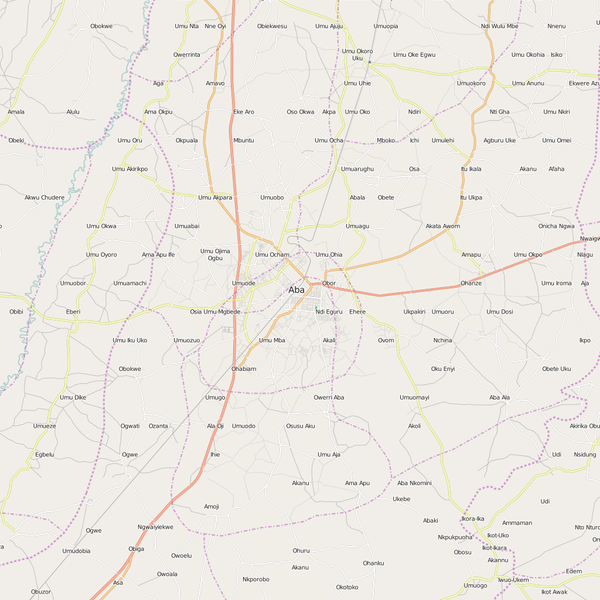 Editable City Map of Aba