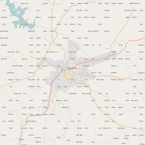 Editable City Map of Abeokuta