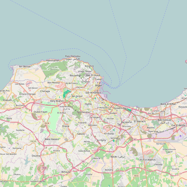 Editable City Map of Algiers