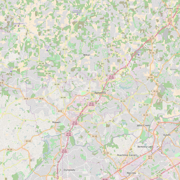 Editable City Map of Alpharetta, GA