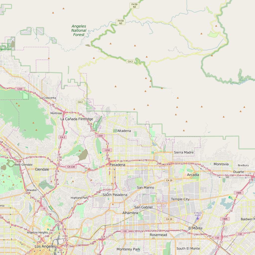 Editable City Map of Altadena, CA