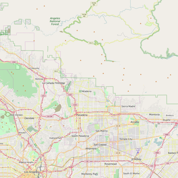 Editable City Map of Altadena, CA
