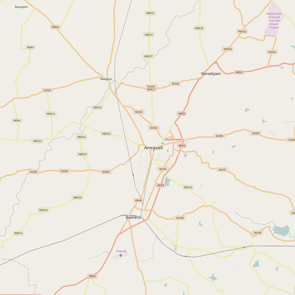 Editable City Map of Amravati