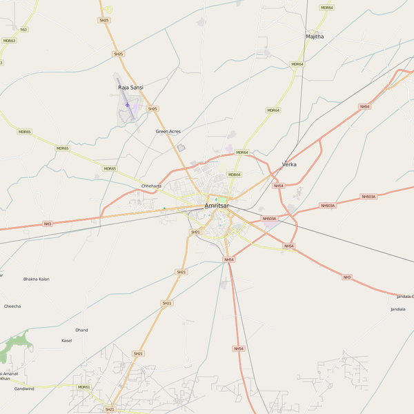 Editable City Map of Amritsar