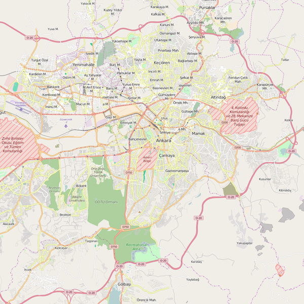 Editable City Map of Ankara