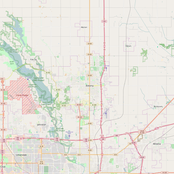 Editable City Map of Ankeny, IA