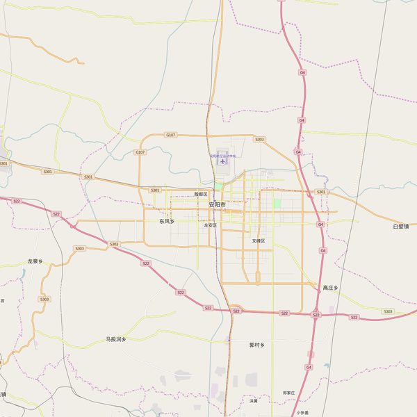 Editable City Map of Anyang