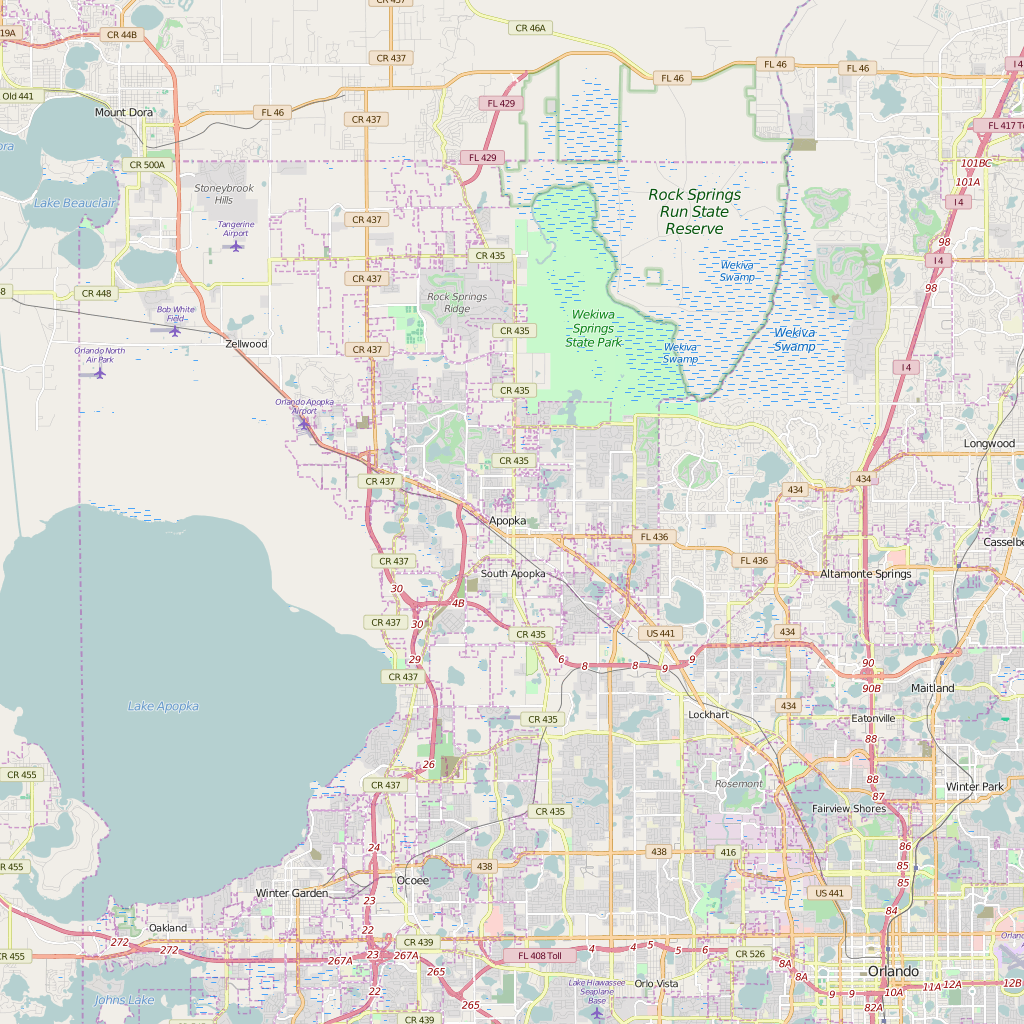 Editable City Map of Apopka, FL