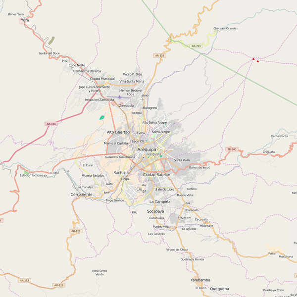 Editable City Map of Arequipa