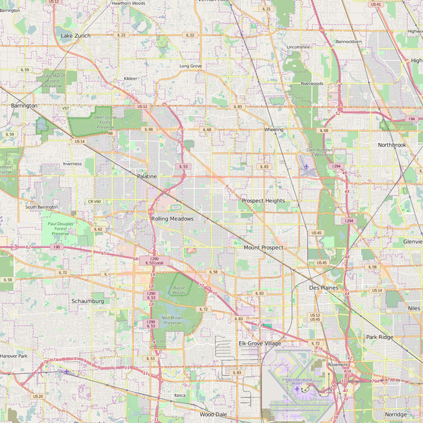 Editable City Map of Arlington Heights, IL