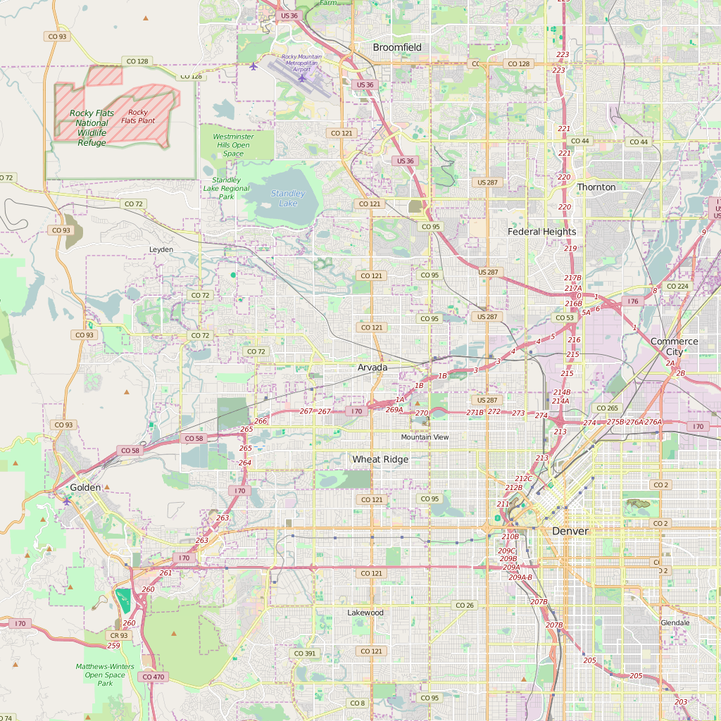 Editable City Map of Arvada, CO