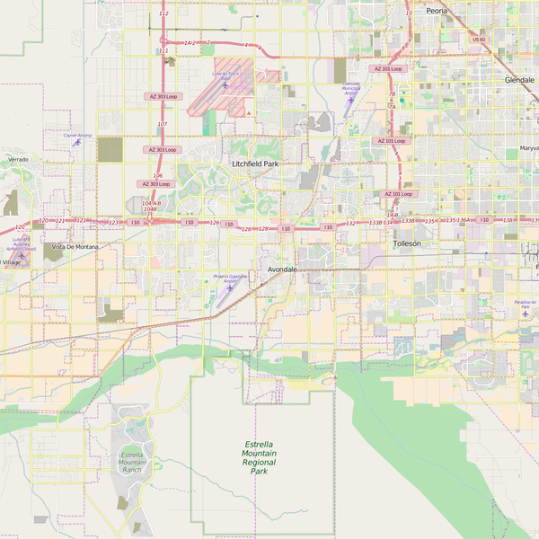 Editable City Map of Avondale, AZ