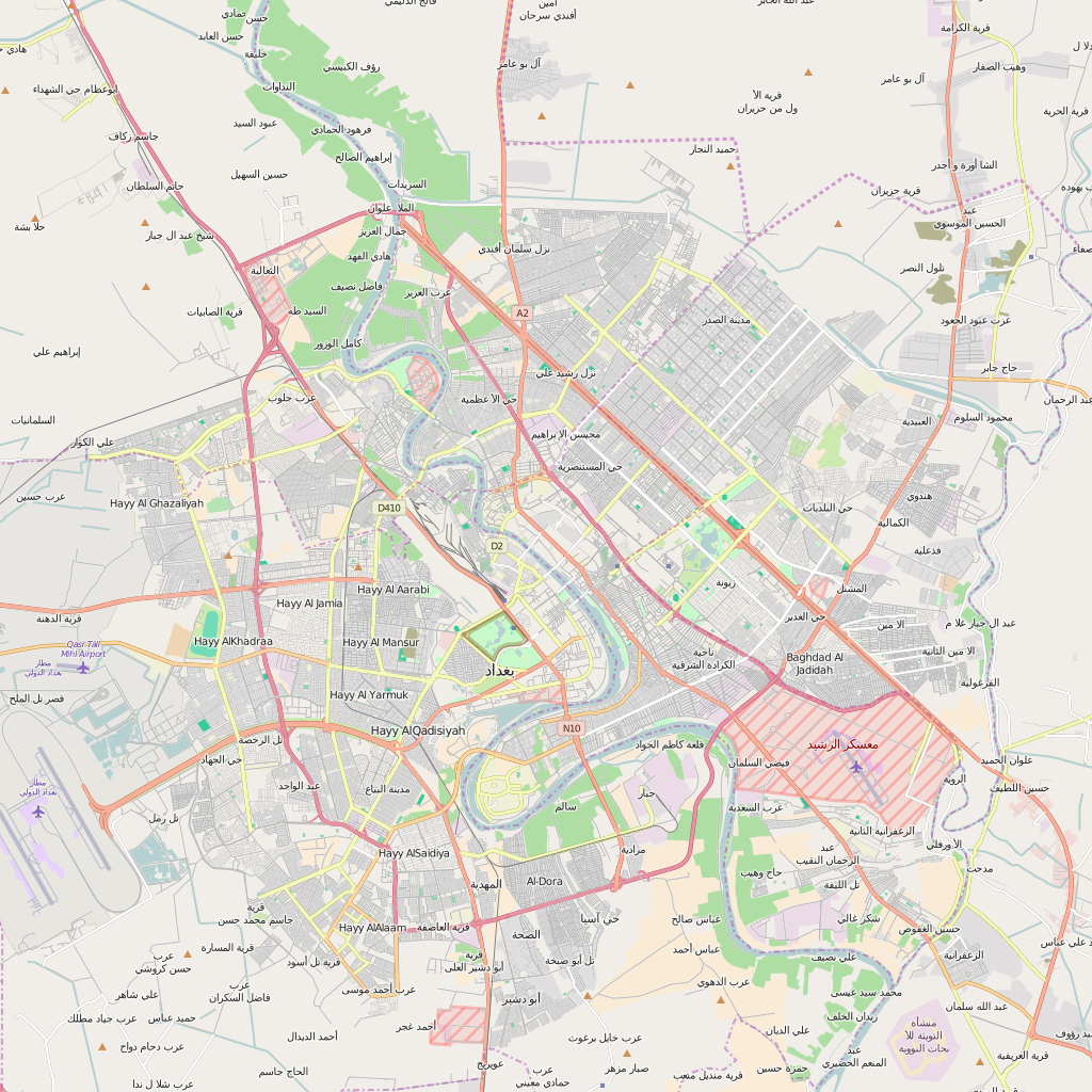 Editable City Map of Baghdad