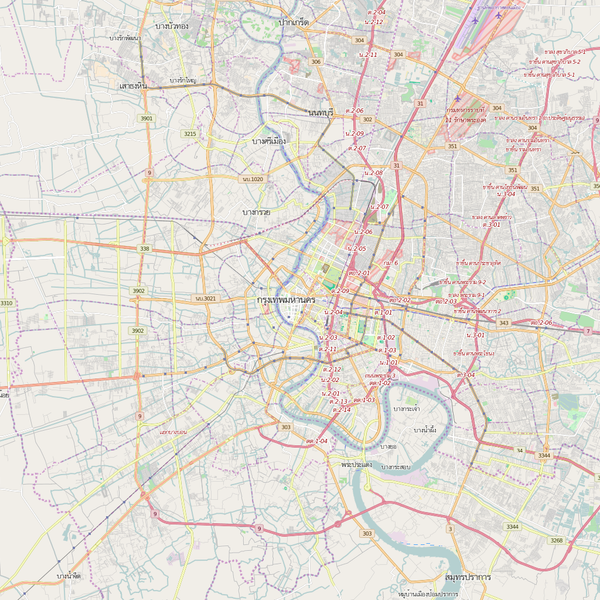 Editable City Map of Bangkok