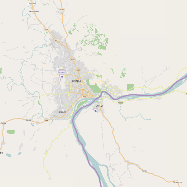 Editable City Map of Bangui