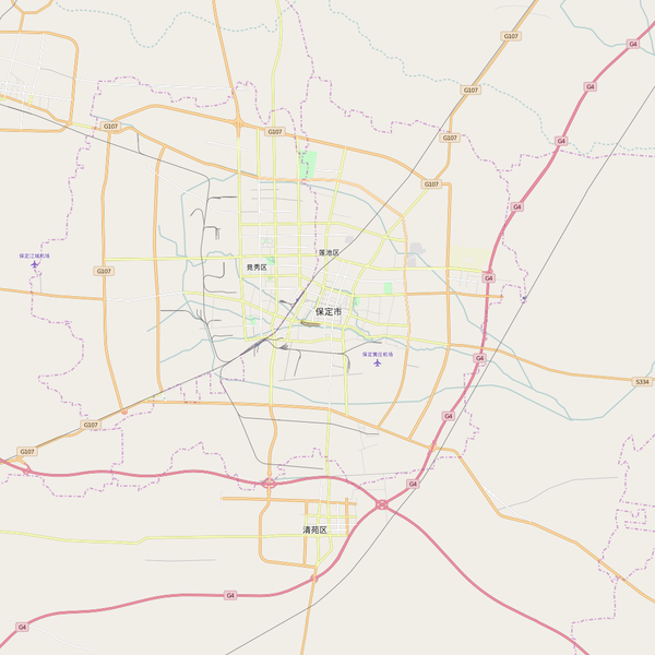 Editable City Map of Baoding