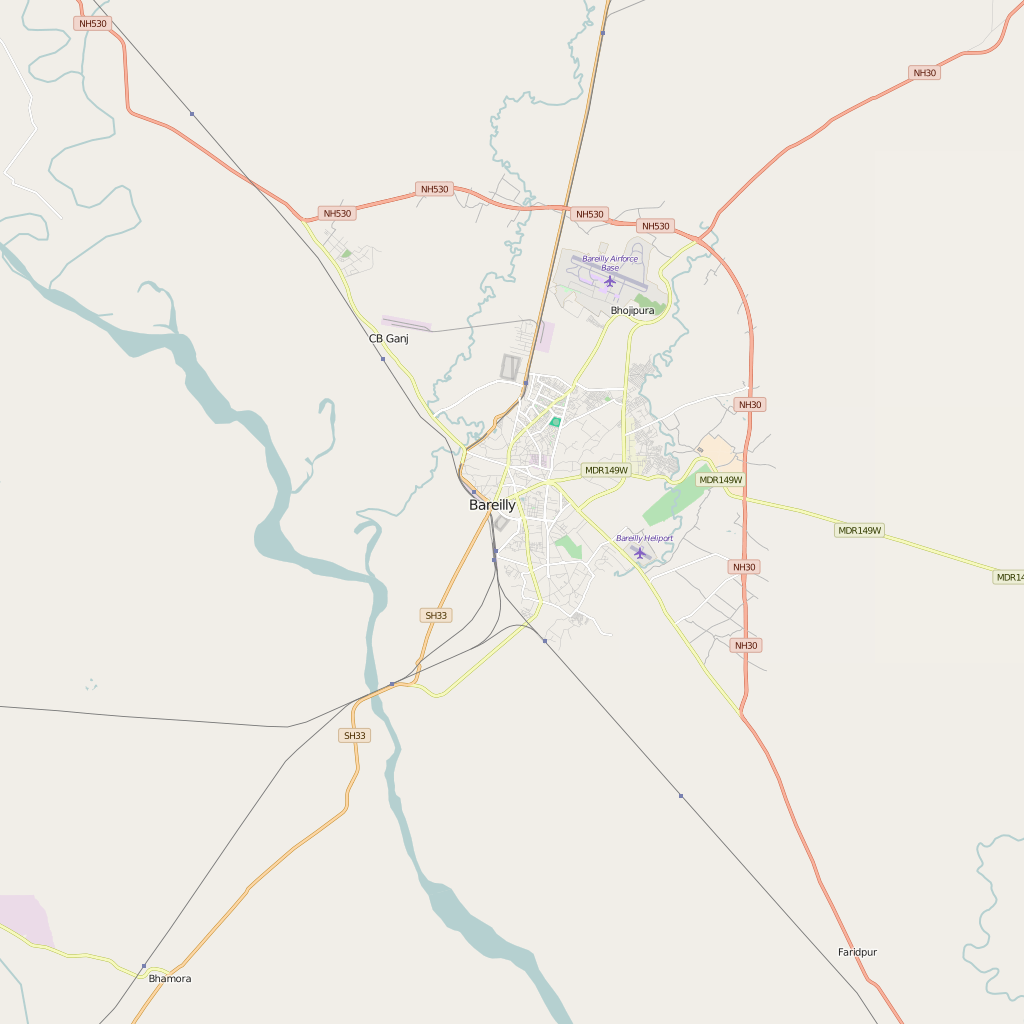 Editable City Map of Bareli