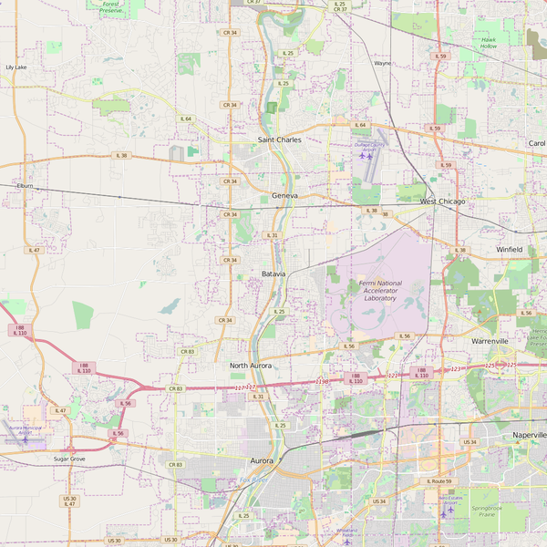 Editable City Map of Batavia, IL