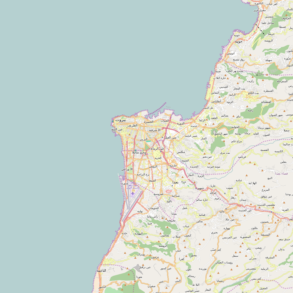 Editable City Map of Beirut