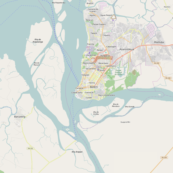 Editable City Map of Belem