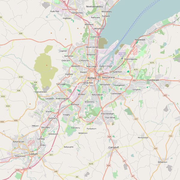 Editable City Map of Belfast