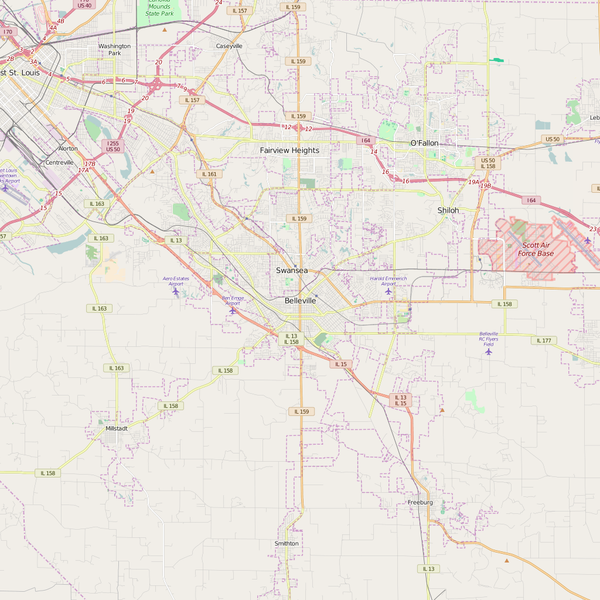 Editable City Map of Belleville, IL