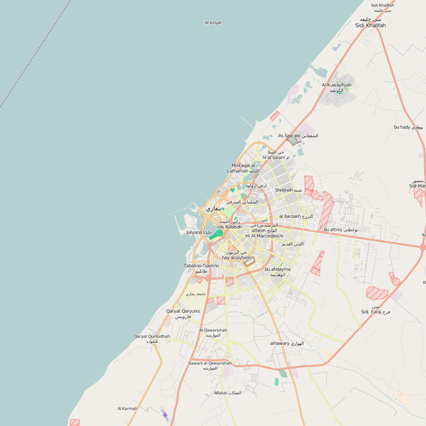 Editable City Map of Benghazi