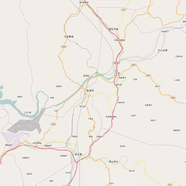 Editable City Map of Benxi
