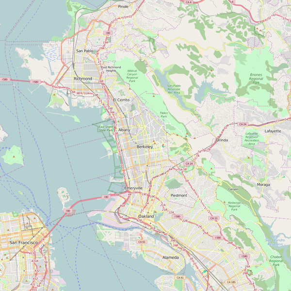 Editable Vector City Street Map Berkeley California USA