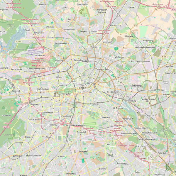 Editable City Map of Berlin