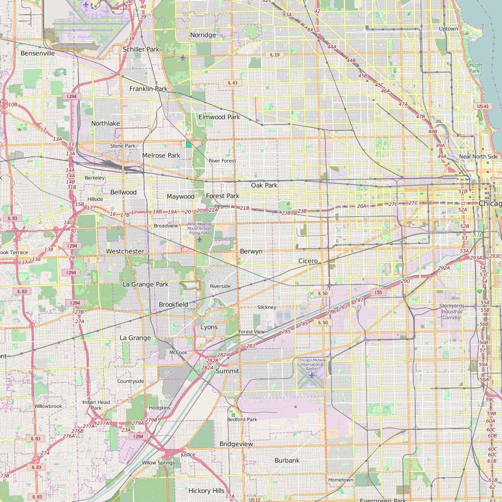 Editable City Map of Berwyn, IL