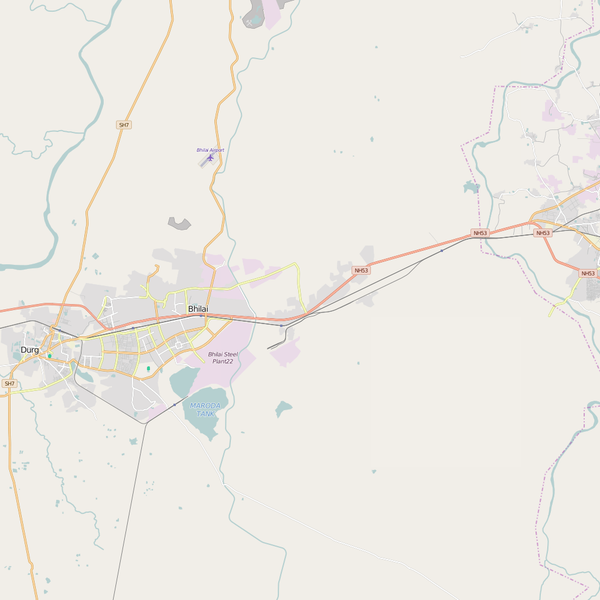 Editable City Map of Bhilai