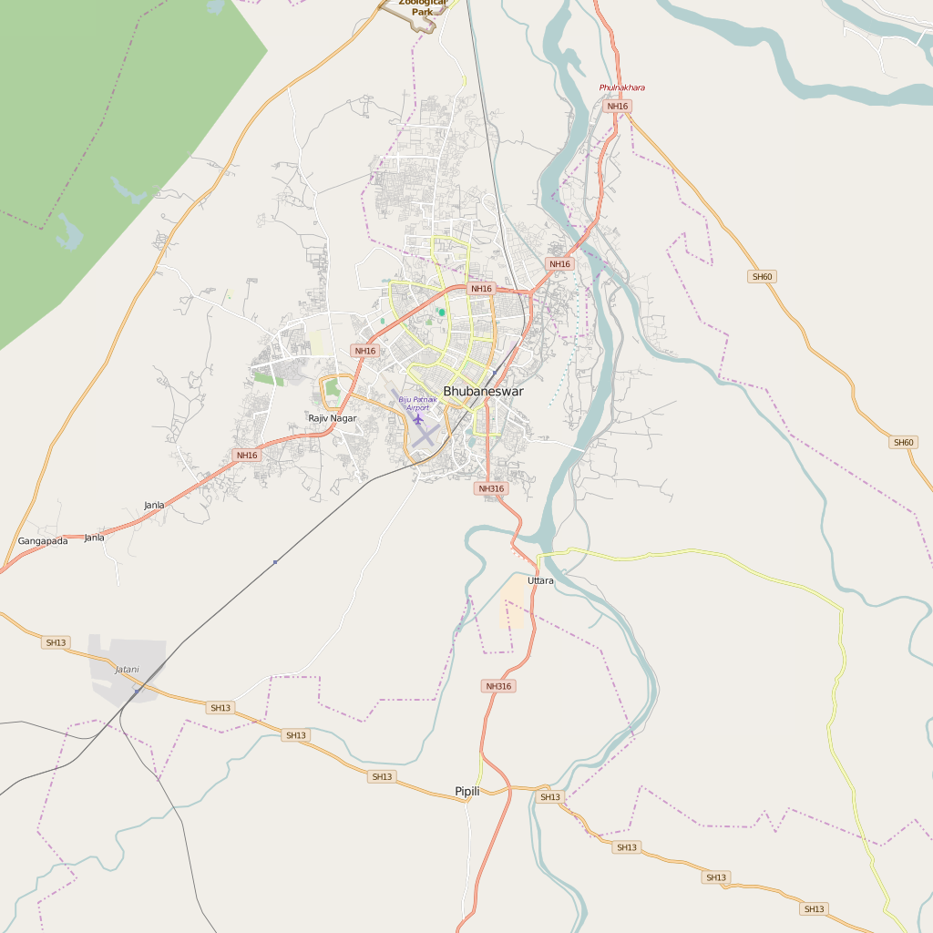 Editable City Map of Bhubaneswar
