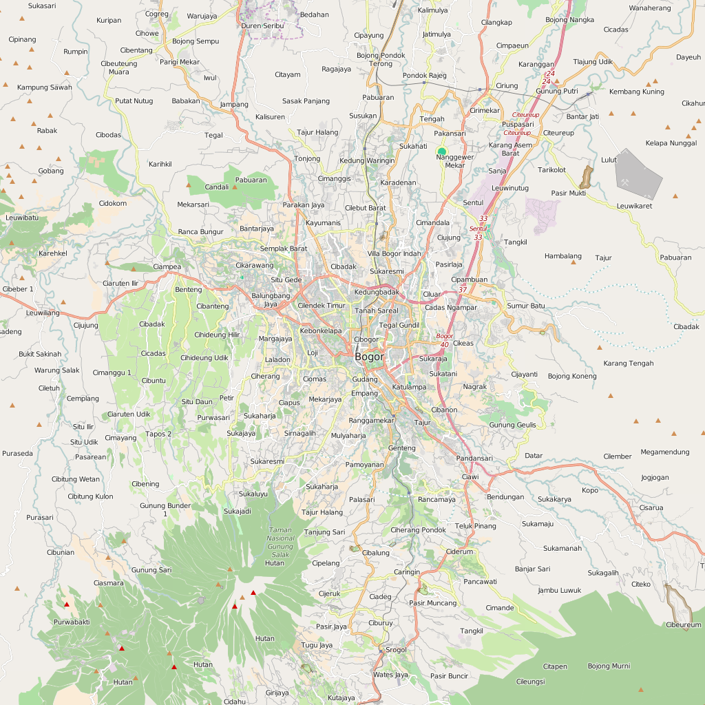 Editable City Map of Bogor