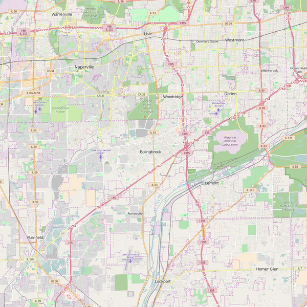Editable City Map of Bolingbrook, IL