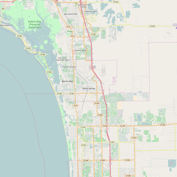 Editable City Map of Bonita Springs, FL