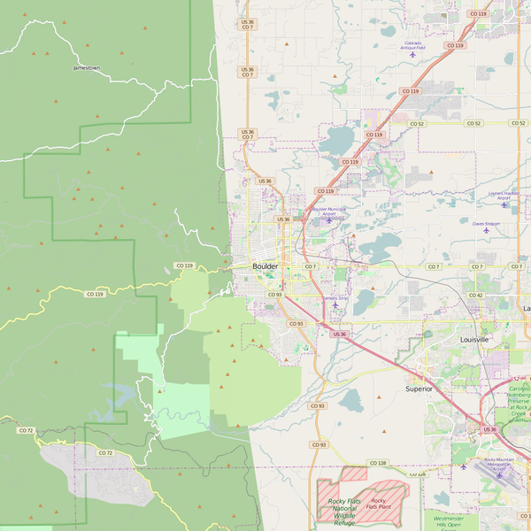 Editable City Map of Boulder, CO
