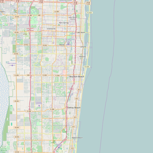 Editable City Map of Boynton Beach, FL