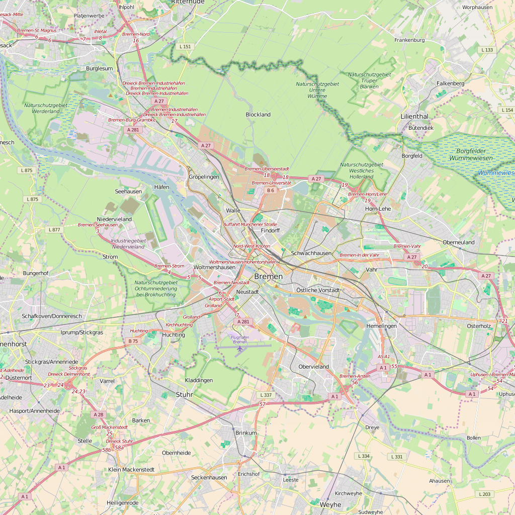 Editable City Map of Bremen