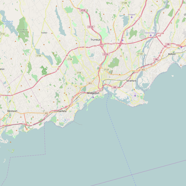 Editable City Map of Bridgeport, CT