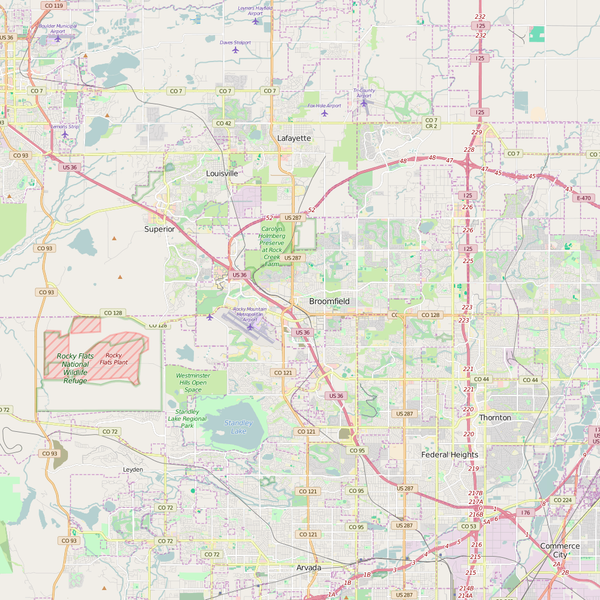Editable City Map of Broomfield, CO