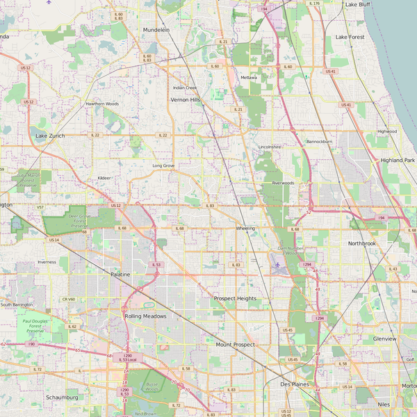 Editable City Map of Buffalo Grove, IL