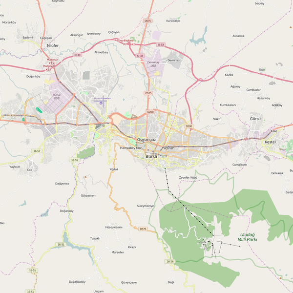 Editable City Map of Bursa
