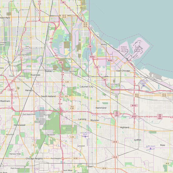 Editable City Map of Calumet City, IL